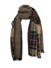 MATI scarf scarf large Scottish paintings beige multicolor art VICTORY