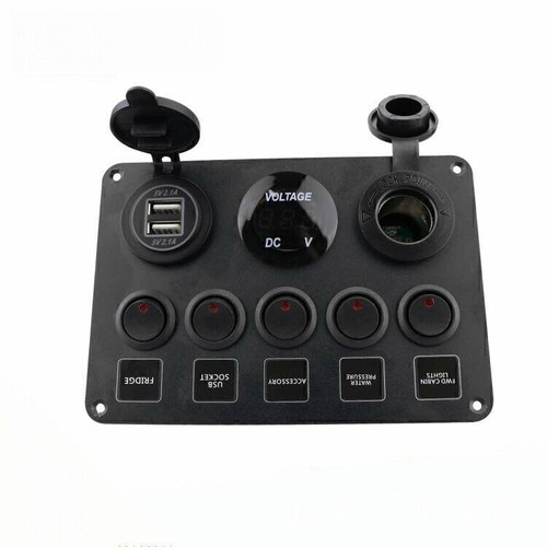 Digital Voltmeter Dual Usb Port 12v Outlet Combination Waterproof Switch Panel