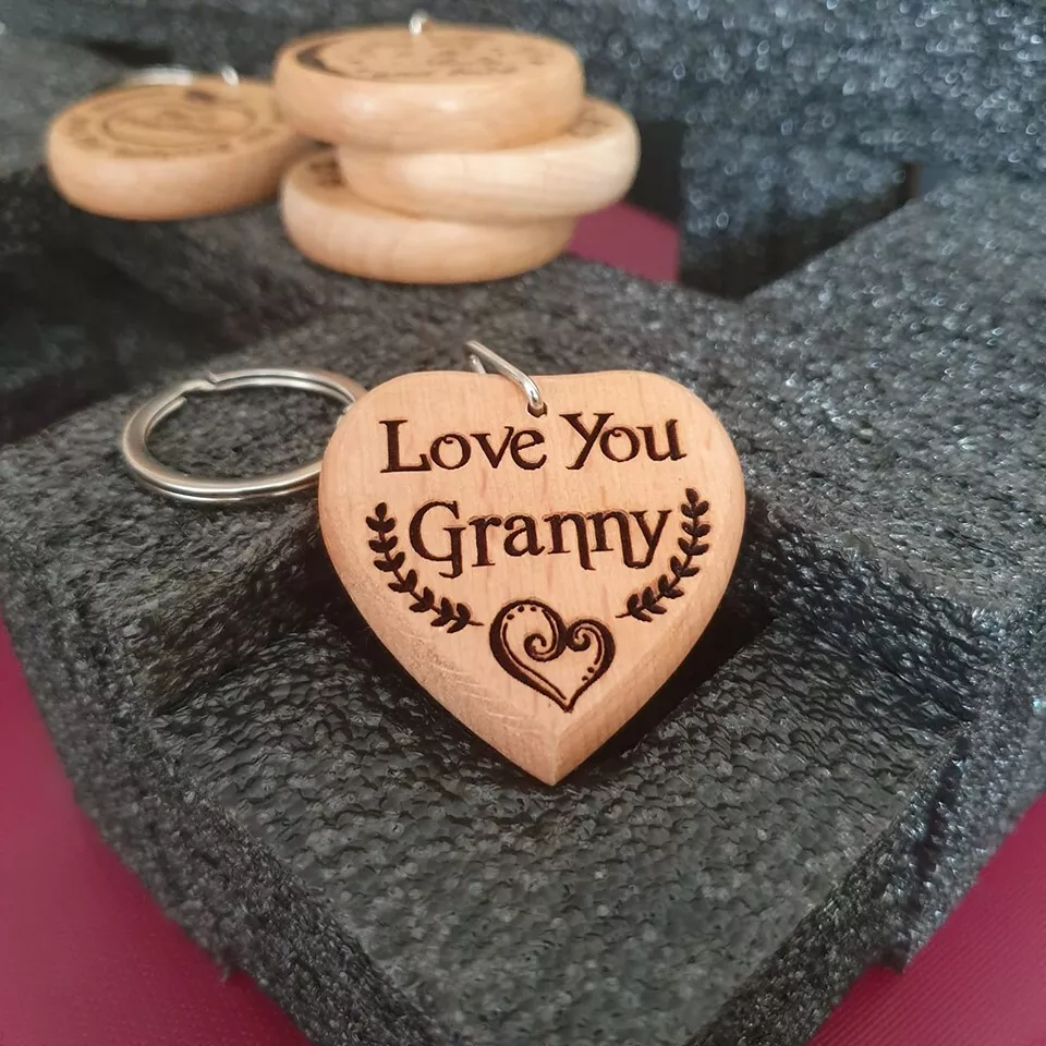 Keyring Grandpa Grandad Grandma Nanna Nanny Granny Wooden Keychain