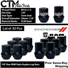 32pc Ram2500ram3500 Oem Factory Black M14x1.5 Lug Nut Fit 78 Hex Stock Wheel 32pc Ram2500ram3500 Oem Factory Black M14x1.5 Lug Nut Fit 78 Hex Stock Wheel