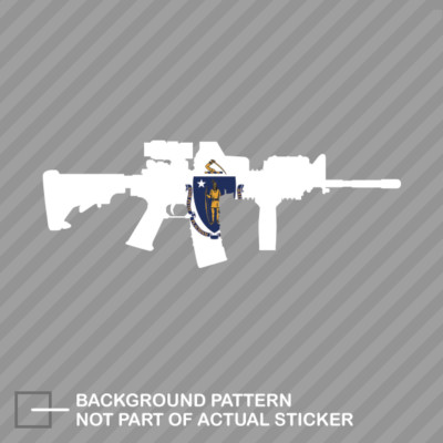 Massachusetts State Shape AR15 Sticker Decal Vinyl AR-15 M16 M-16 MA
