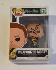 Dan Harmon Signed Rick and Morty WEAPONIZED MORTY Funko Pop Figure Beckett COA
