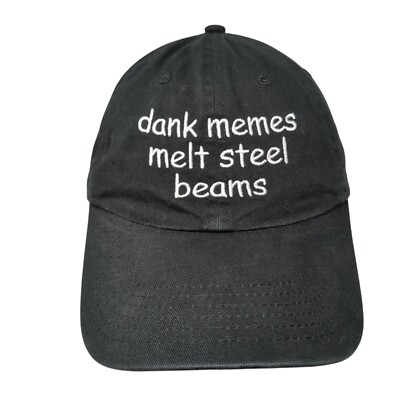 Dank Memes Melt Steel Beams Slideback Hat Black One Size Embroidered