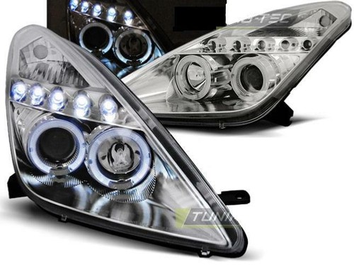 Faros Doble Halo Llantas TOYOTA CELICA T230 99-05 ANGEL EYES NEGRO