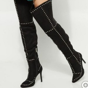 studded thigh high boots