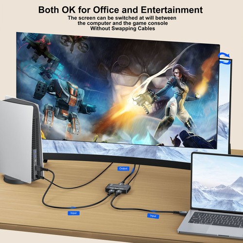 HDMI 2.1 Switch Splitter HDR Bi-directional 8K 60Hz 4K 120Hz 2 in 1 out Splitter - Picture 8 of 9