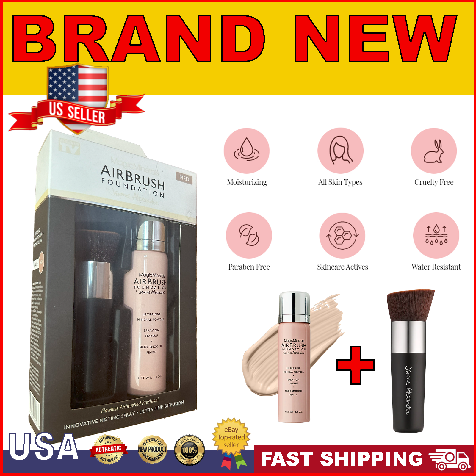 MAGIC MINERAL AIRBRUSH FOUNDATION BY JEROME ALEXANDER/MEDIUM SKIN