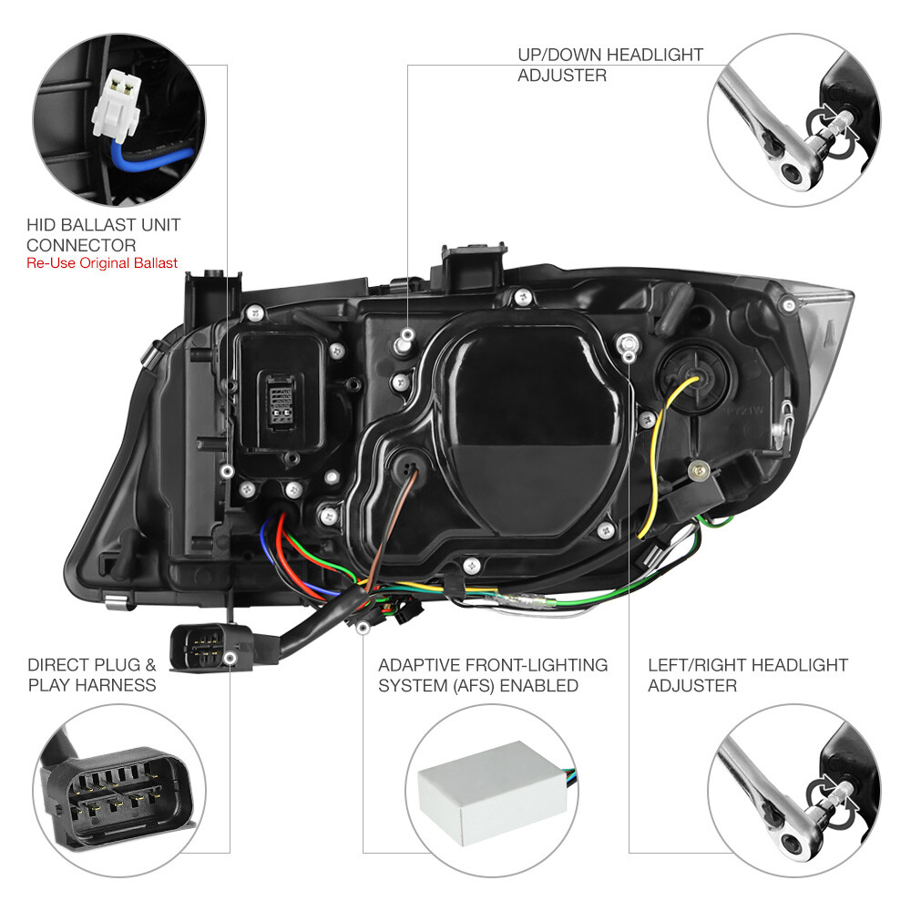 20052008 BMW E90 3Series [BIXENON AFS ADAPTIVE] D1S Black Halo