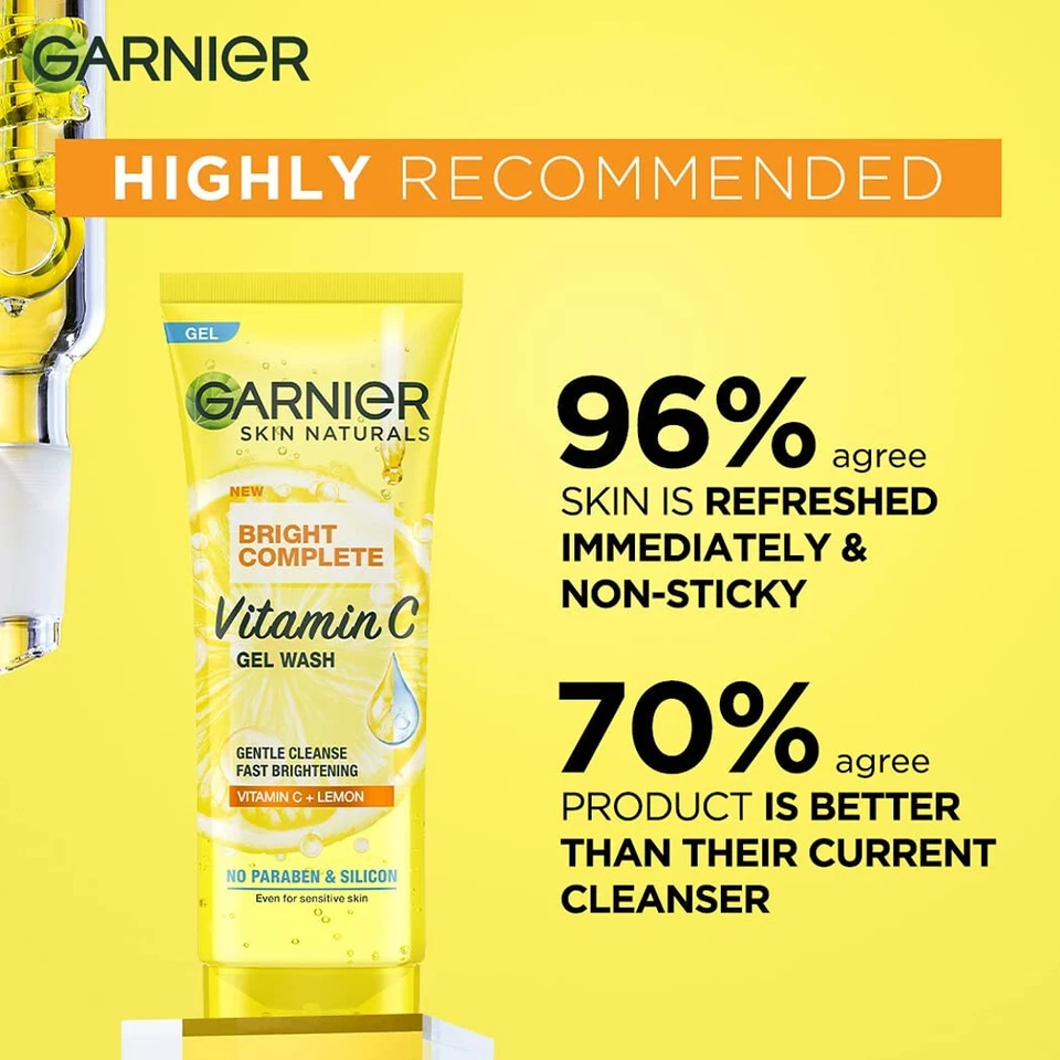 Garnier Facewash Gel, Gentle Cleanser, Fast Brightering For Brighter Skin 100gm — 第 2/4 张图片