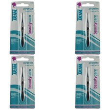 Pack of 4 New Trim Tweezers with Square Tip Eye Care Implements