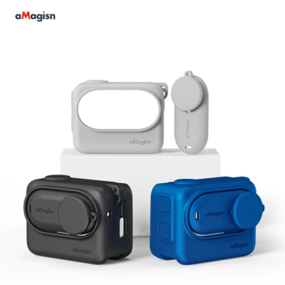 For Insta360 Go3 Silicon Soft Case Protective Cover & Lanyard &Lens Cap