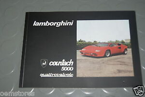 Lamborghini Countach 5000 Owners Manual - QUATTROVALVOLE | eBay