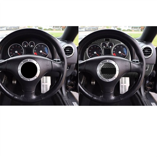 For Audi TT 8N 2001-2006 RHD Dashobard Steering Wheel Set Trim Carbon Fiber 7Pcs - Bild 5 von 10