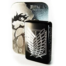 BRAND NEW - DESIGNED BRUSHED STYLED CIGARETTE PETROL LIGHTER - ATTACK ON TITAN 