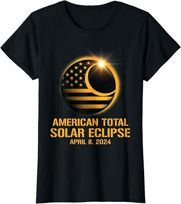 American Total Solar Eclipse April 8 2024 Totality Ladies' Crewneck T-Shirt