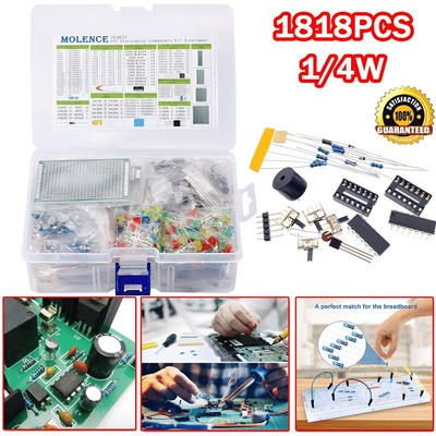 Bauteil Inline-Elektrolytkondensator LED-Leuchtdiode Triode 1/4W Widerstand Set