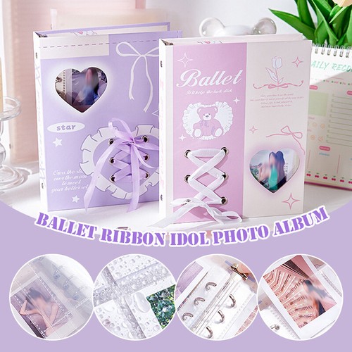 Kpop Idols Ribbon Card Album Ins Style Photo Albums Collect Book 3-inch 4 Grid - Picture 2 of 25