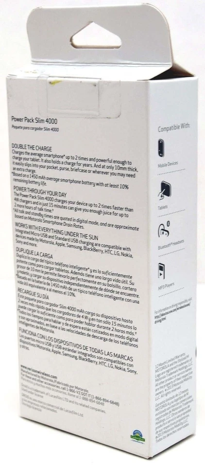 NUEVO Motorola Verizon DRDUNIPWR4 DROID Power Pack Slim 4000 4000mAh ROJO/NEGRO P4000 Foto 2 de 4