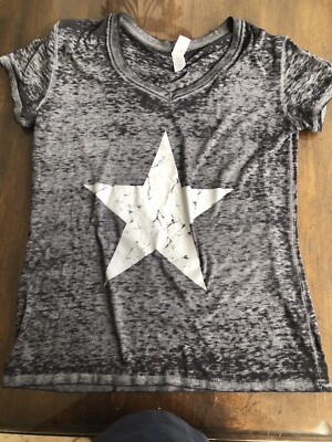 Royal Apparel Girls Gray Star Tee, XL