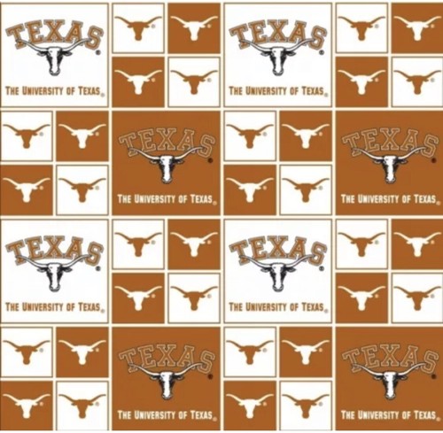 UNIVERSITY OF TEXAS COTTON FABRIC-TEXAS LONGHORNS COTTON FABRIC