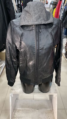 CLAYTON Giacca in vera pelle usato donna woman NERO Tg S XYE299L