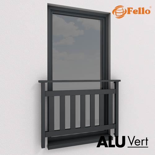 AluVert Aluminium French Juliet Balcony Security Stainless Steel Balustrades - Picture 2 of 2