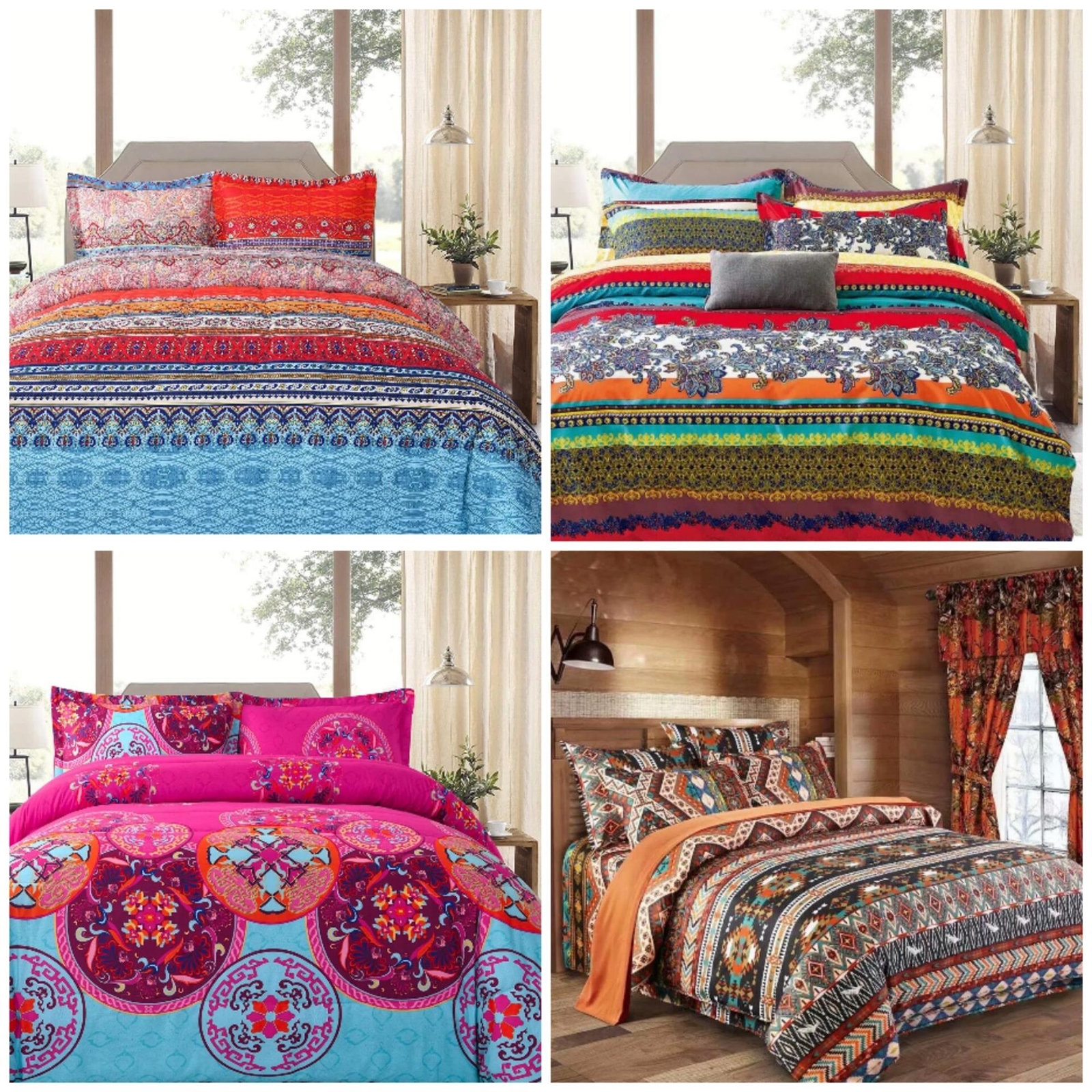 Shatex 3 Piece Soft Cozy Bedding Comforter Set Boho Style Colorful Set Full Size eBay