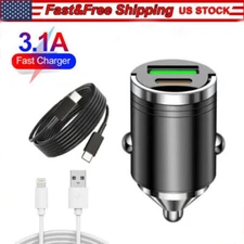2 Port USB Super Fast Car Charger Adapter For iPhone Samsung Android Cell Phone