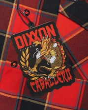 NWT Dixxon x Steve Caballero Red & Black Plaid Dragon Snap Flannel