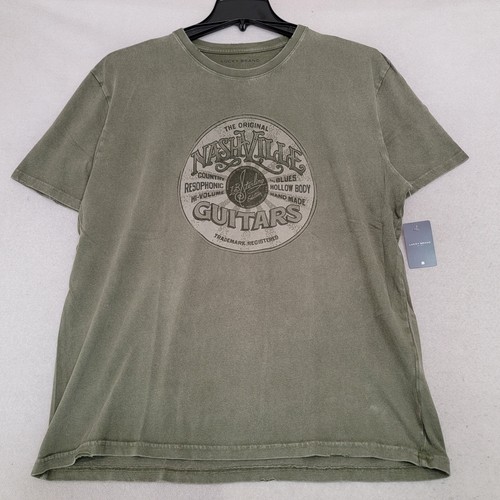 LUCKY BRAND NASHVILLE GUITARS Shirt Extra Large XL Mens Green Casual Gibson NWT - Picture 2 of 11