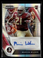 2021 PRIZM DRAFT PICKS HYPER ROOKIE AUTO MARVIN WILSON FLORIDA STATE