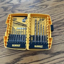 Juego de brocas DEWALT 14 piezas punta piloto metal madera sin vástago giratorio (falta 3/8)
