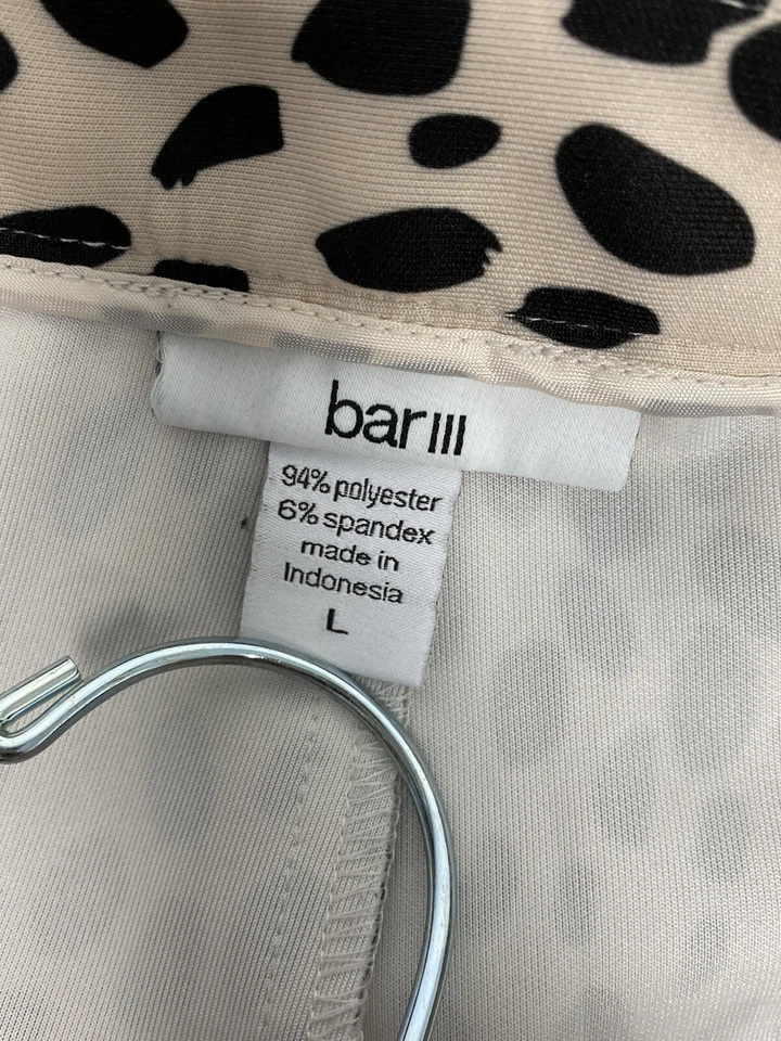 Bar III Mujer Pantalones de Vestir Animal Estampado Leopardo Crema y Negro Talla L Foto 4 de 4