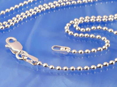 Kugelkette Silber 925 Kugel rund Ø 1,5 Kette 18-100 cm echt Sterlingsilber ka240 - Bild 1 von 3