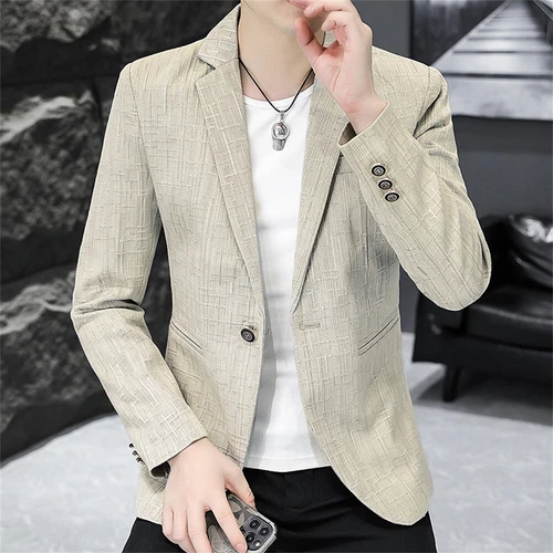 Men Work Blazer Jacket Business Casual Button Slim Fit Suit Coat Tops Solid - Picture 8 of 12