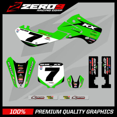 Custom MX Grafik Kit: Kawasaki KX 65 / KLX 110 2000 - 2022 FAZE GRN/BLK