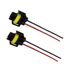 2Pcs H11 H9 H8 880 881 Bulb Socket, Female Nylon Adapter Wiring Harness