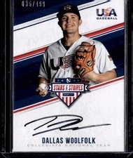 2018 Panini USA Baseball #DW Dallas Woolfolk CNT Signatures Black Ink