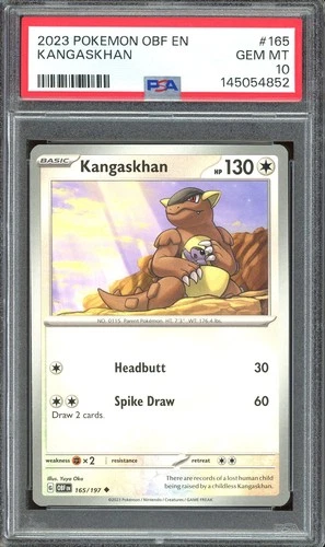 Pokemon TCG Scarlet & Violet Obsidian Flames #165 Kangaskhan PSA 10
