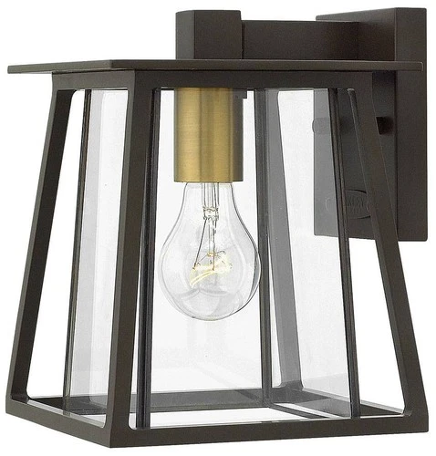 Hinkley Walker 9 1/4" High Clear Glass and Bronze Outdoor Wall Light - Picture 1 of 5