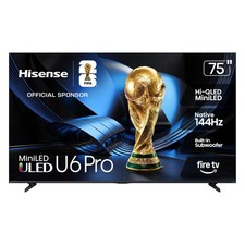 75 Smart TV Mini LED 4K UHD HDR Gaming 144Hz Hisense 75U6SF Pro Series ULED Fire