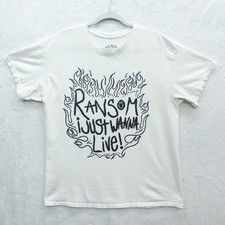 Ransom “I Just Wanna Live!” White Graphic T-Shirt Made in USA Size Large