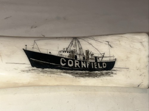 bovine scrimshaw cornfield light vessel lighthouse lv-118 vintage - Picture 2 of 12