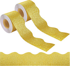 131 Ft Gold Glitter Bulletin Board Borders Gold Scalloped Bulletin Board Trims S