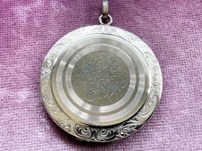 Antique Art Nouveau Gold Filled Locket Pendant Large w/ Fancy Engraved Initials
