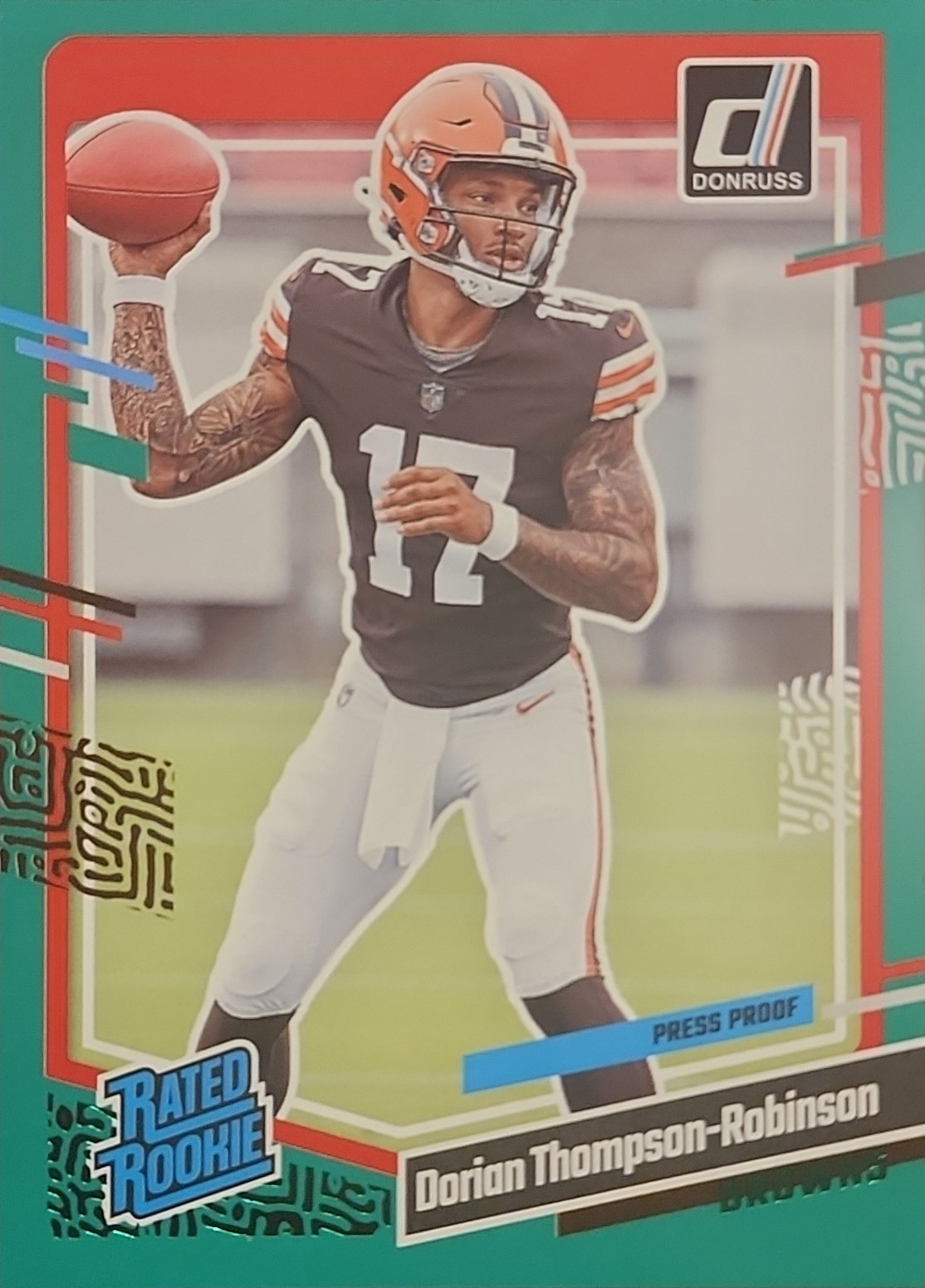 2023 Donruss Rated Rookies#322 Dorian Thompson-Robinson Green Press Proof