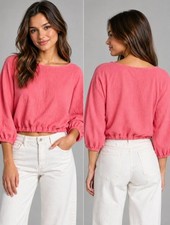Bryn Walker cropped top Pink XS Made in USA Roomy Resortwear Cruise