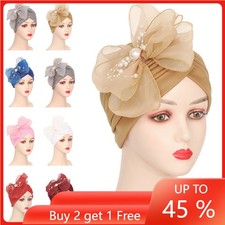 Flower Muslim Hijab Women Wrap Chemo Caps Bonnet Turban Headscarf Hair Loss Hat