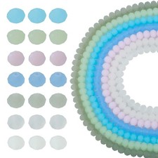 Elecrelive 7 Strands 8mm Faceted Rondelle Crystal Beads Frosted 8mm, 7 Colors