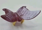 Vintage Fenton Glass Pink Butterfly Figurine W/ Brass Stand